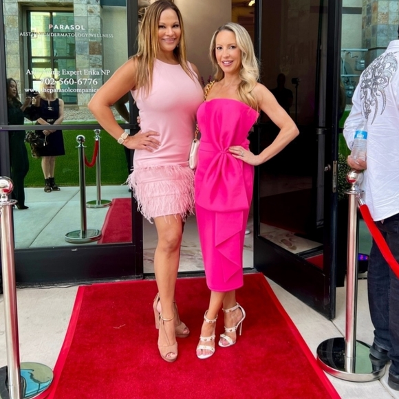 No Brand Strapless Hot Pink Midi Cocktail Dress with Bow, XS - Picture 1 of 10